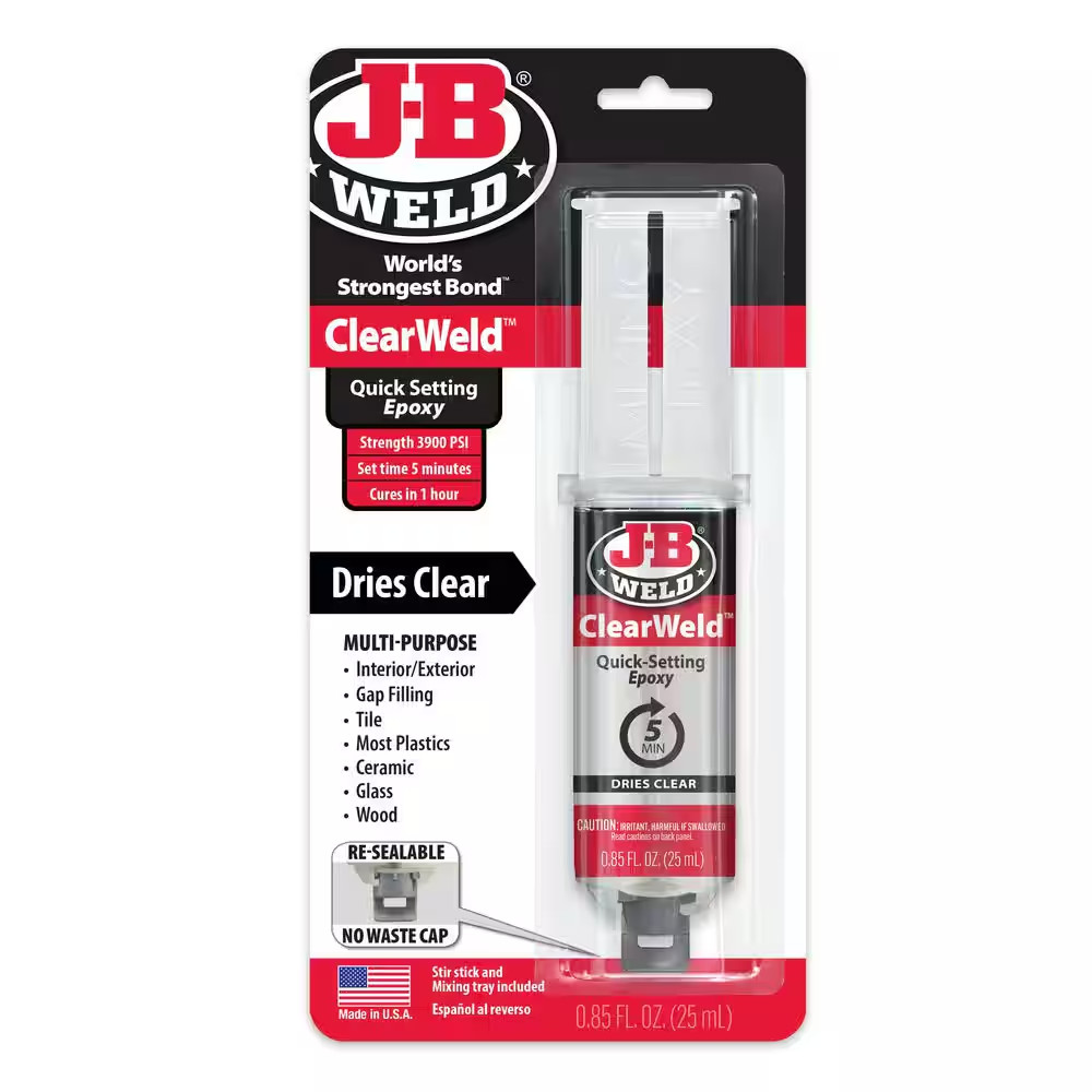 0.85 Oz. Clearweld Quick-Set Epoxy Syringe