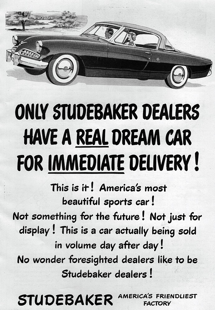 1954 Studebaker Starliner Commander Coupe Original Print Ad