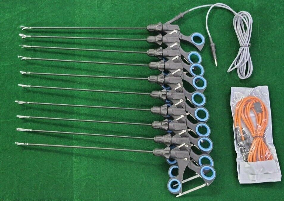 10pc Laparoscopic Grasping Forceps 5mmx330mm with Cable Reusable Instruments
