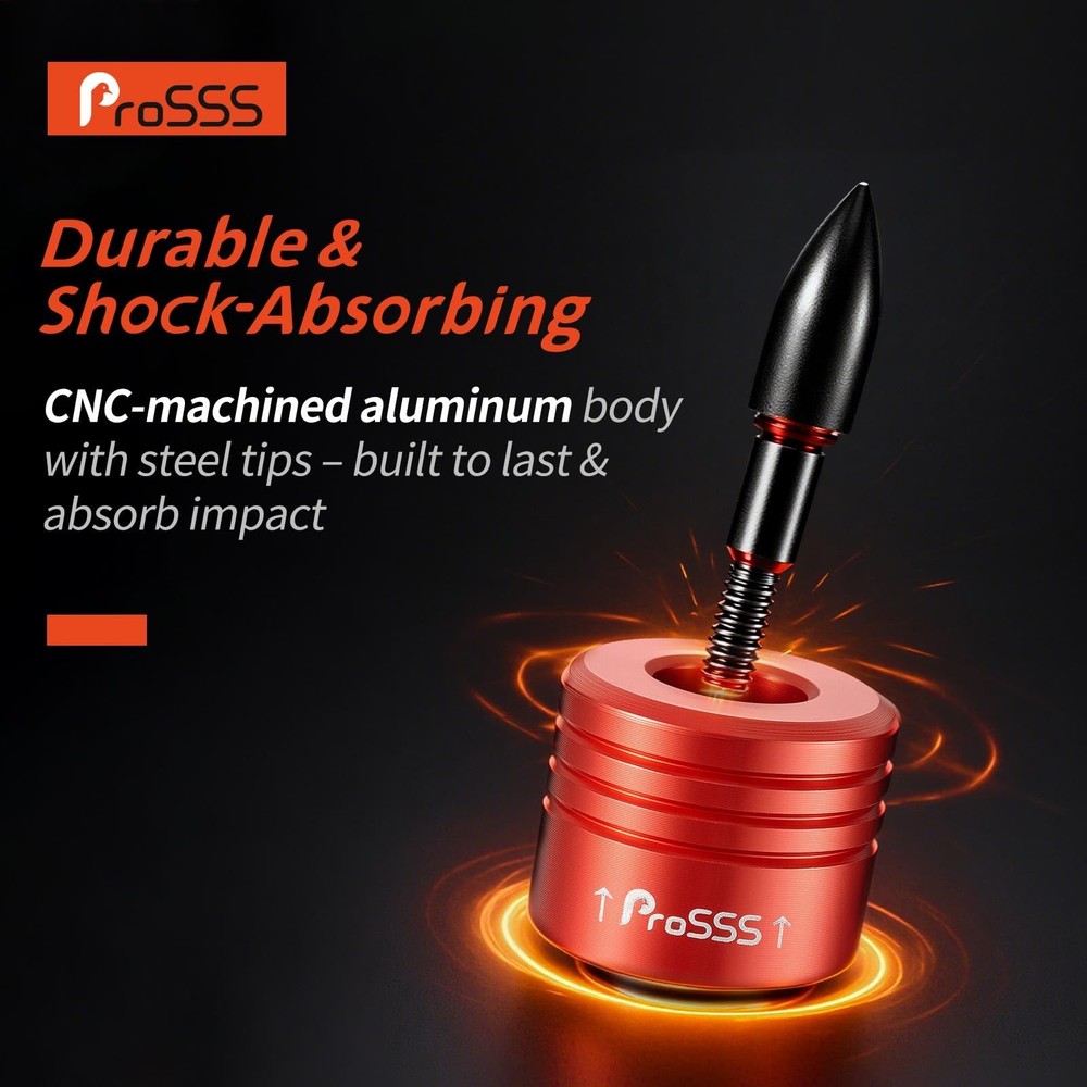 ProSSS Crossbow Bolt Decocking Head Set – 2 Pack Tips with 4 Orange