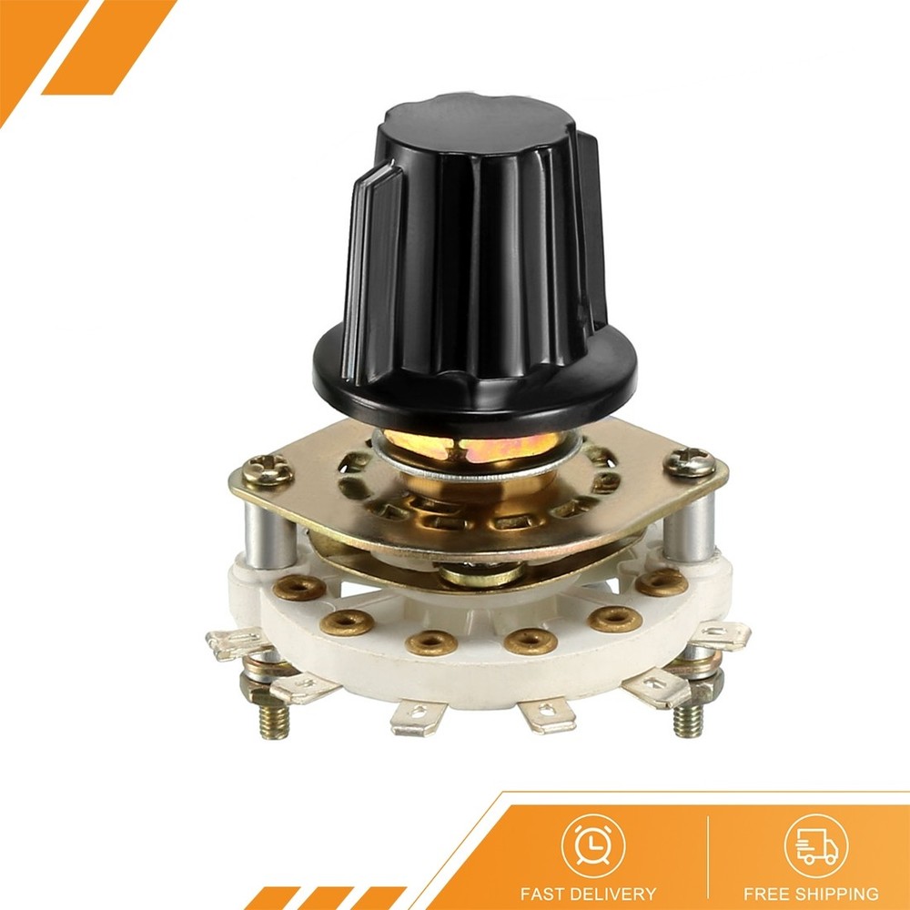 1P5T 1 Pole 5 Position 1 Deck Band Channel Rotary Switch Selector Knobs