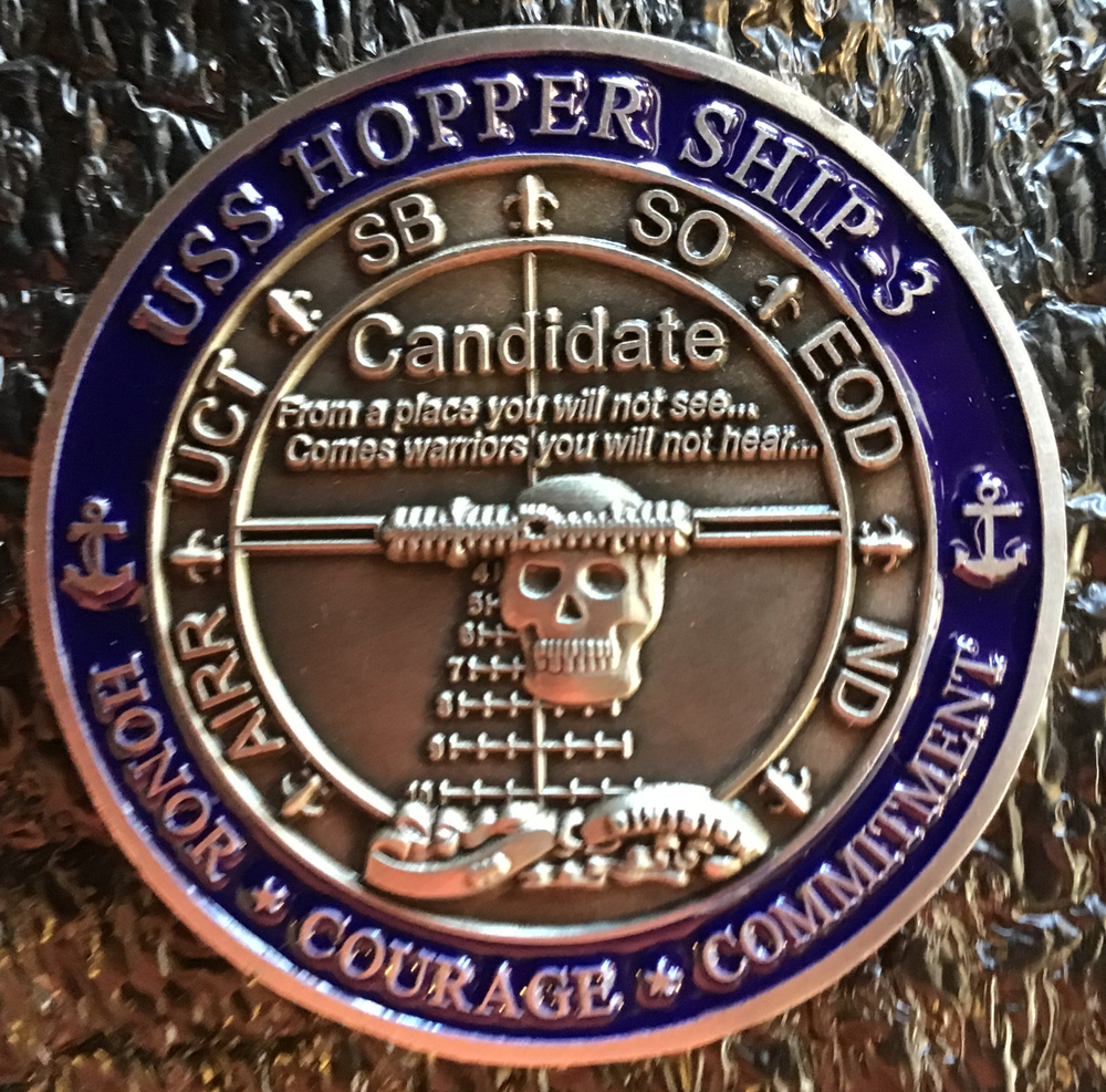 ~ USS Hopper ~ Ship 3 ~ US Navy Recruit Training Command Challenge Coin
