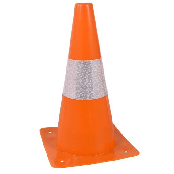 4 Orange Safety Cones Reflective Traffic Sports Night Mountable Stackable Set