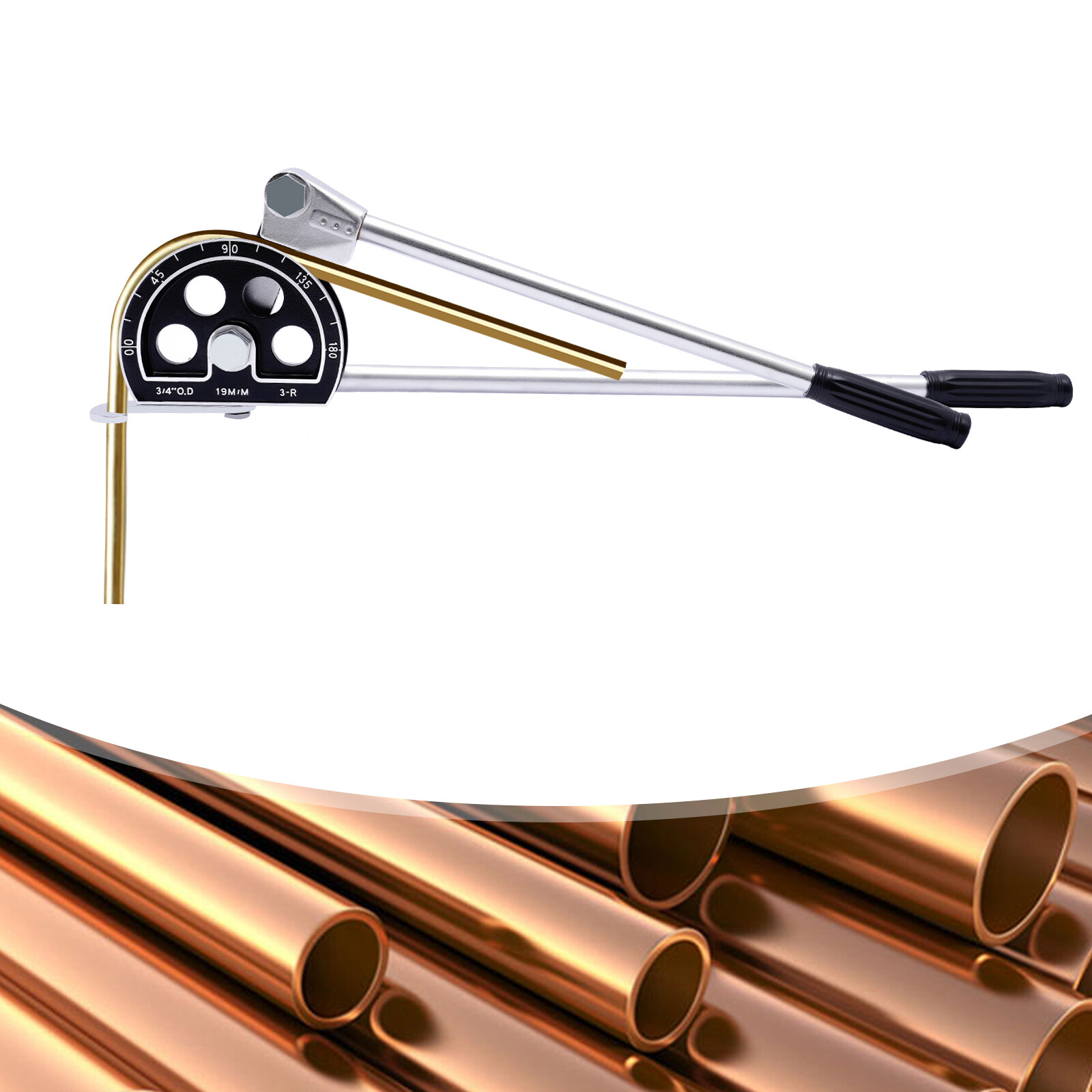 3/4" Ratcheting Pipe Tube Bender HVAC Refrigeration Tool Aluminum Copper Pipe