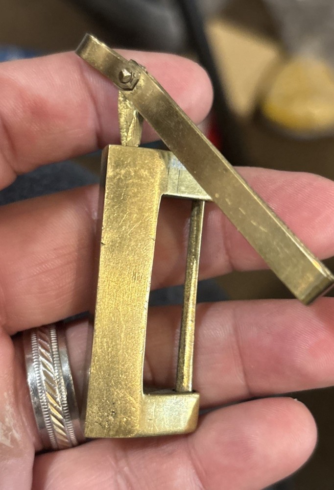 Chinese Old Style Lock Vintage Brass Trunk Slide Lock