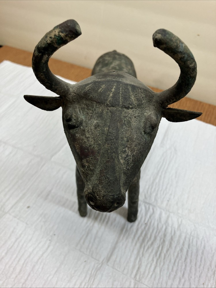 Older Bronze Bull Figure Statue