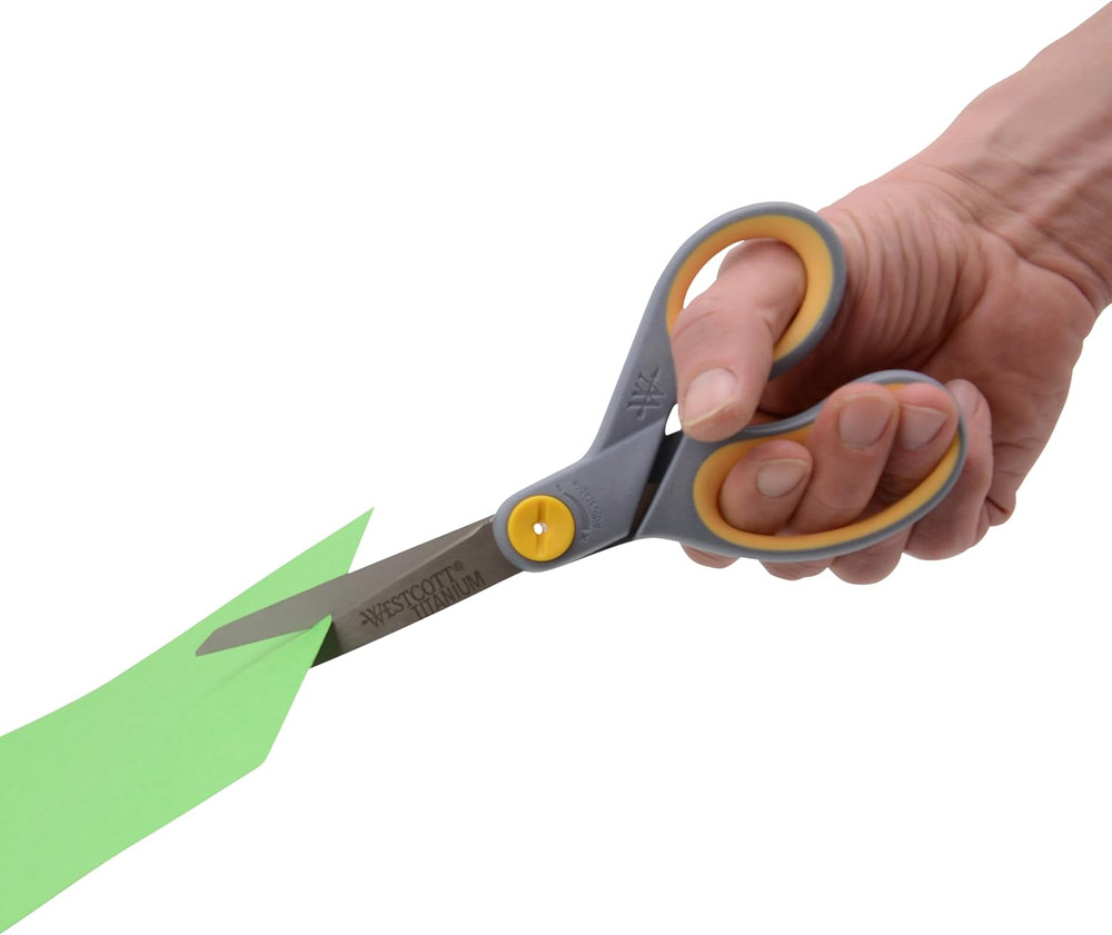 8” Titanium Bonded Scissors with Adjustable Glide and Soft Handle, 2-Pack- Durab