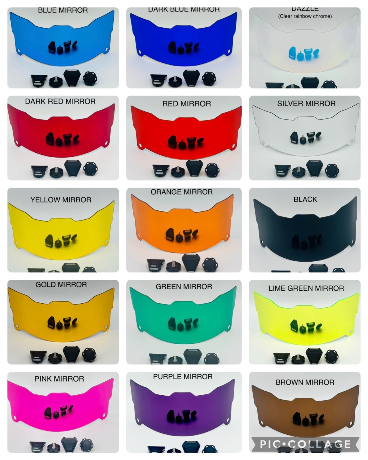 Low Profile Full Size Chrome Mirror Football Helmet Visor, W/ Clips,DISPLAY ONLY