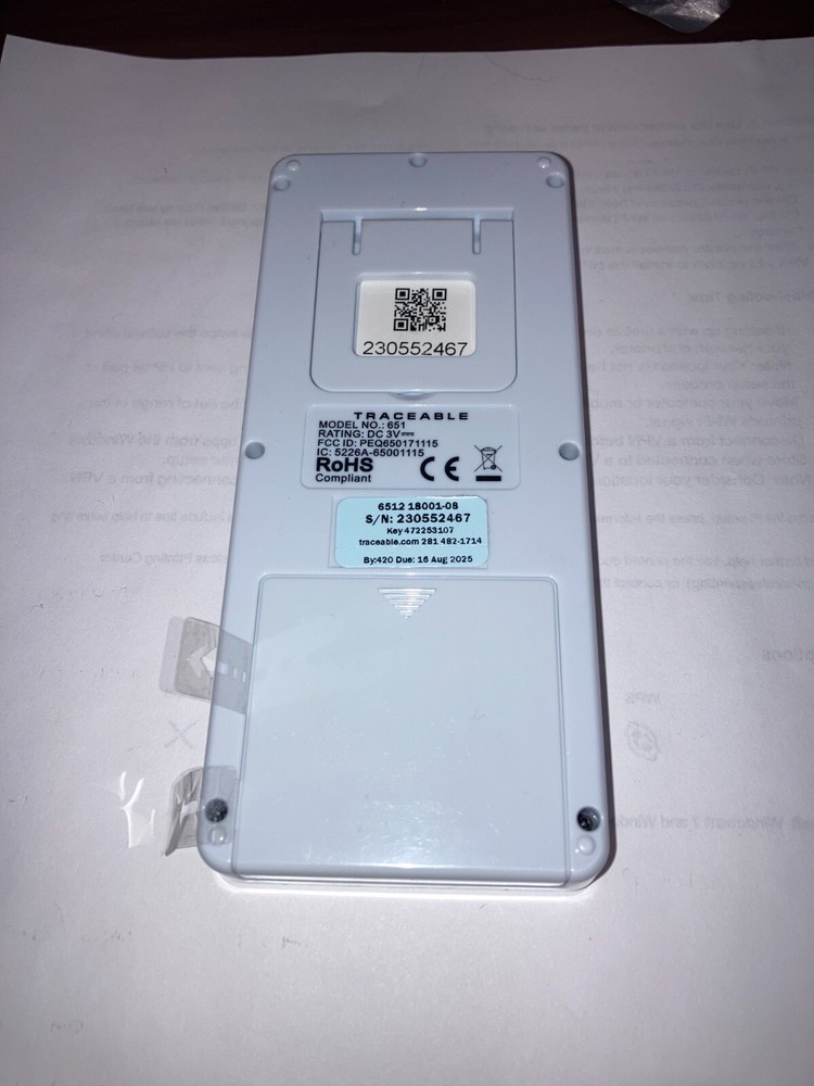 TraceableLive 651 WiFi Ultra Low Freezer Data Logging Thermometer - Used