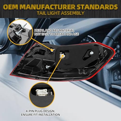 Driver Left Side Tail Light Assembly Compatible with 2014-2016 Rear Left