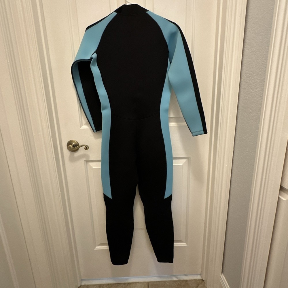 DivMystery Full Wetsuit Black Blue Front Zip Size Small NWT