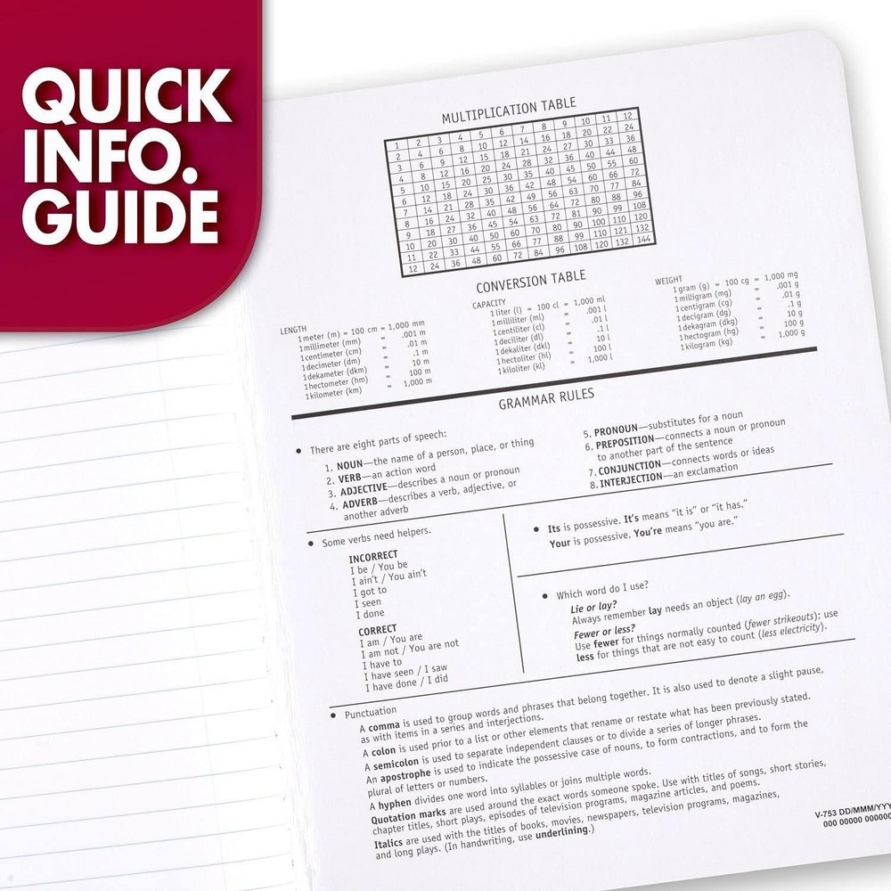 Composition Notebook 3 Pack, Wide Ruled, 7.5" X 9.75", 100 Sheets Each