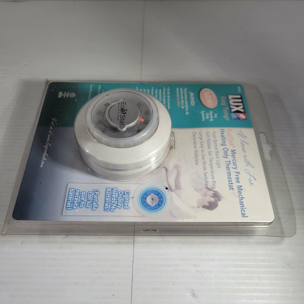 Lux Easy Temp THC15 Heating Cooling Mechanical Thermostat Lighted Display