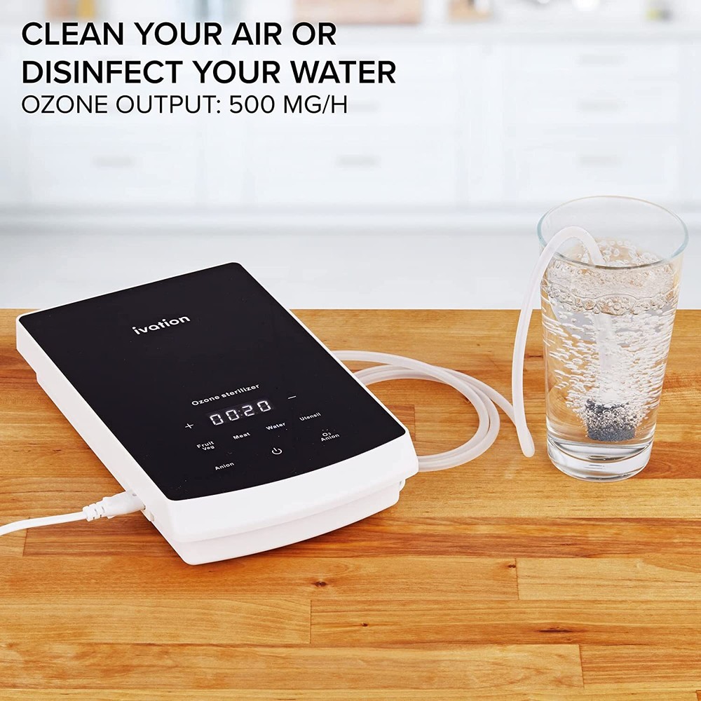Ivation Ozone Generator, Water & Air Purifier, Sterilizer with Diffuser Stones