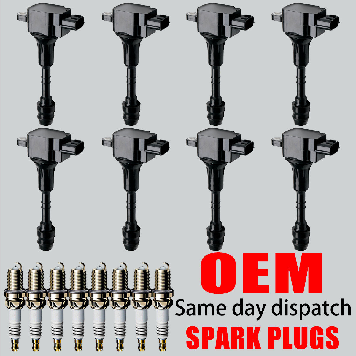 8X OEM Ignition Coil & 8X Iridium Spark Plugs for Nissan Armada TITAN 5.6L UF510