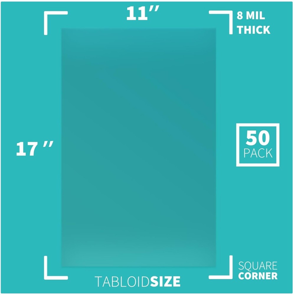 50 Pack 11x17 PVC Clear Binding Covers - Office Presentation