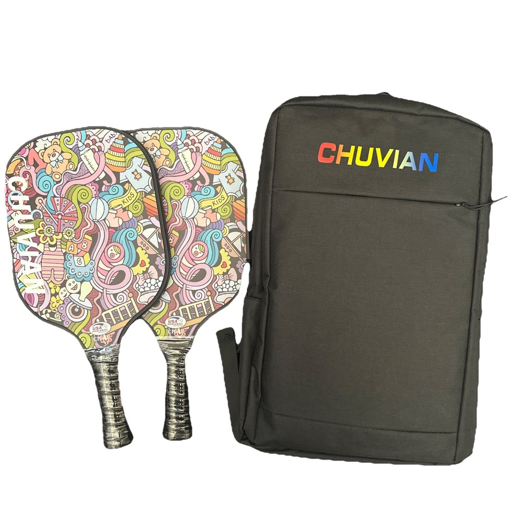 Chuvian Graffiti Model Pickleball Paddle Set Vibrant Design