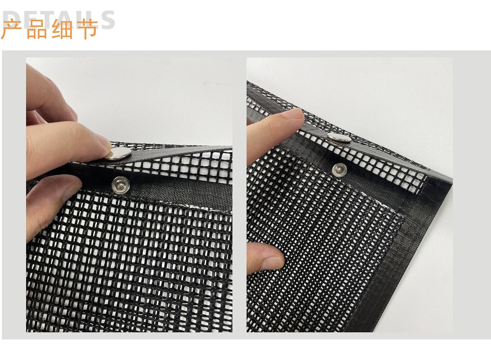 Black Cooking Grid Rectangular BBQ Grill Mesh Bag Non-Stick & Reusable Modern