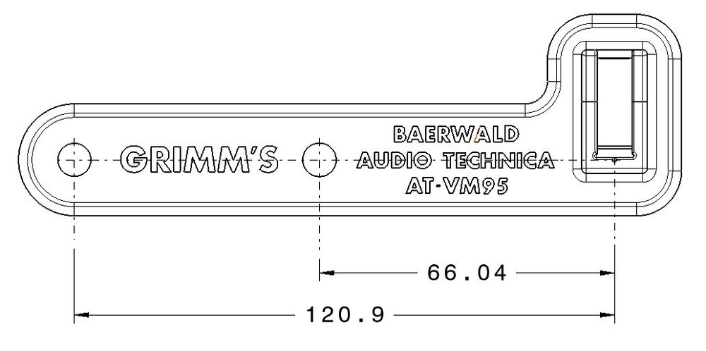 GRIMM'S AUDIO TECHNICA AT-VM95C, E, EN, ML,SH & SP CARTRIDGE BAERWALD PROTRACTOR