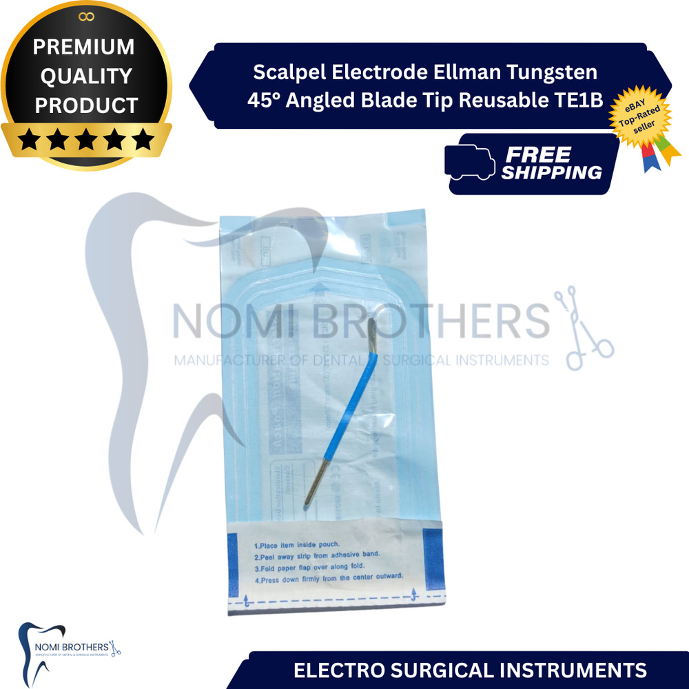 Scalpel Electrode Ellman Tungsten 45° Angled Blade Tip Reusable TE1B CE