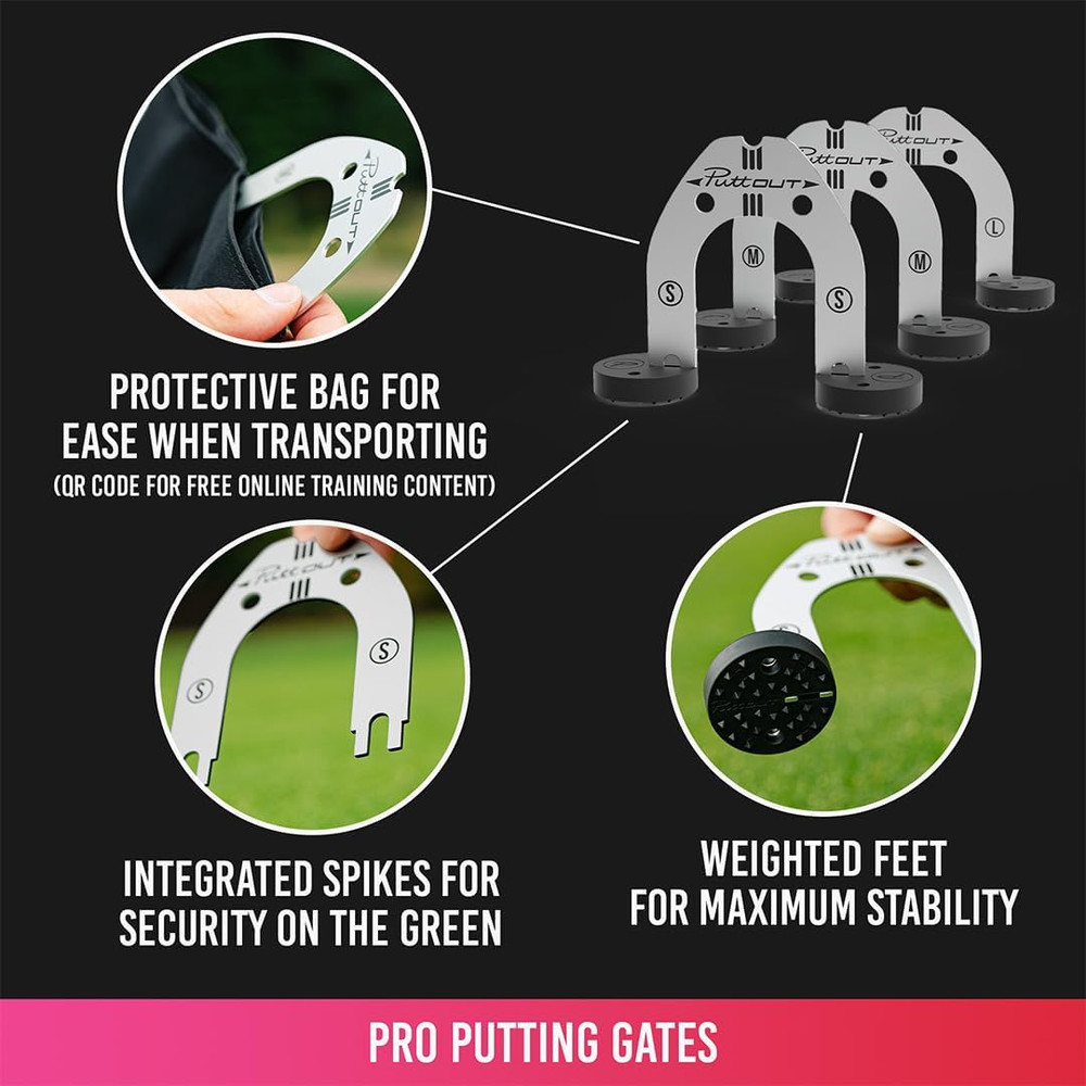Pro Putting Gates – Golf Training Aid for Face Angle Control with 3 Adjustable G
