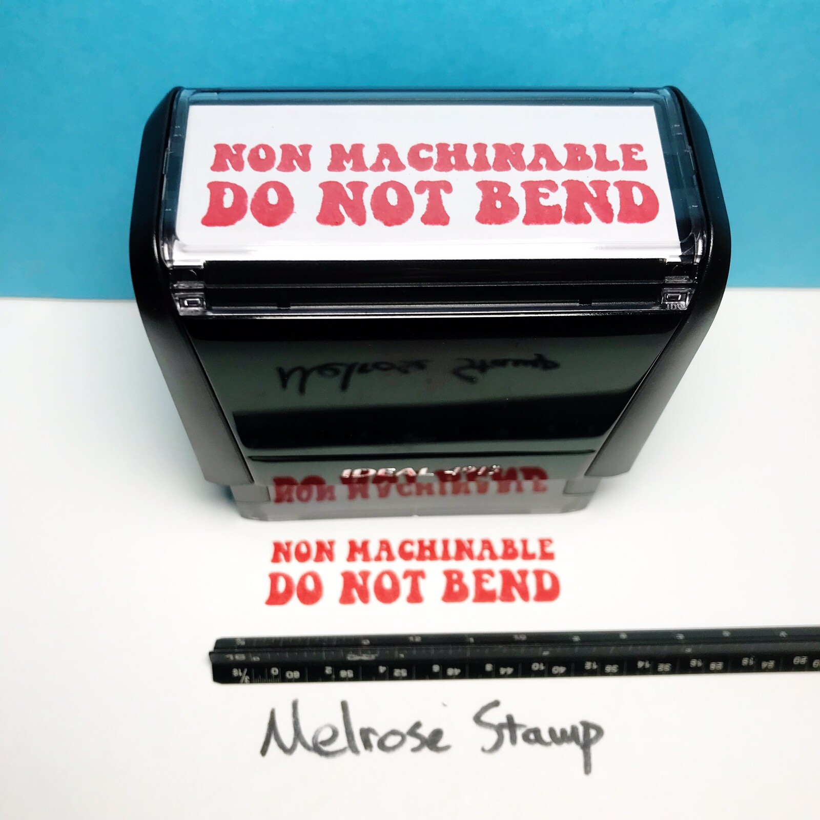 Non Machinable Do Not Bend Rubber Stamp Red Ink Self Inking Ideal 4913
