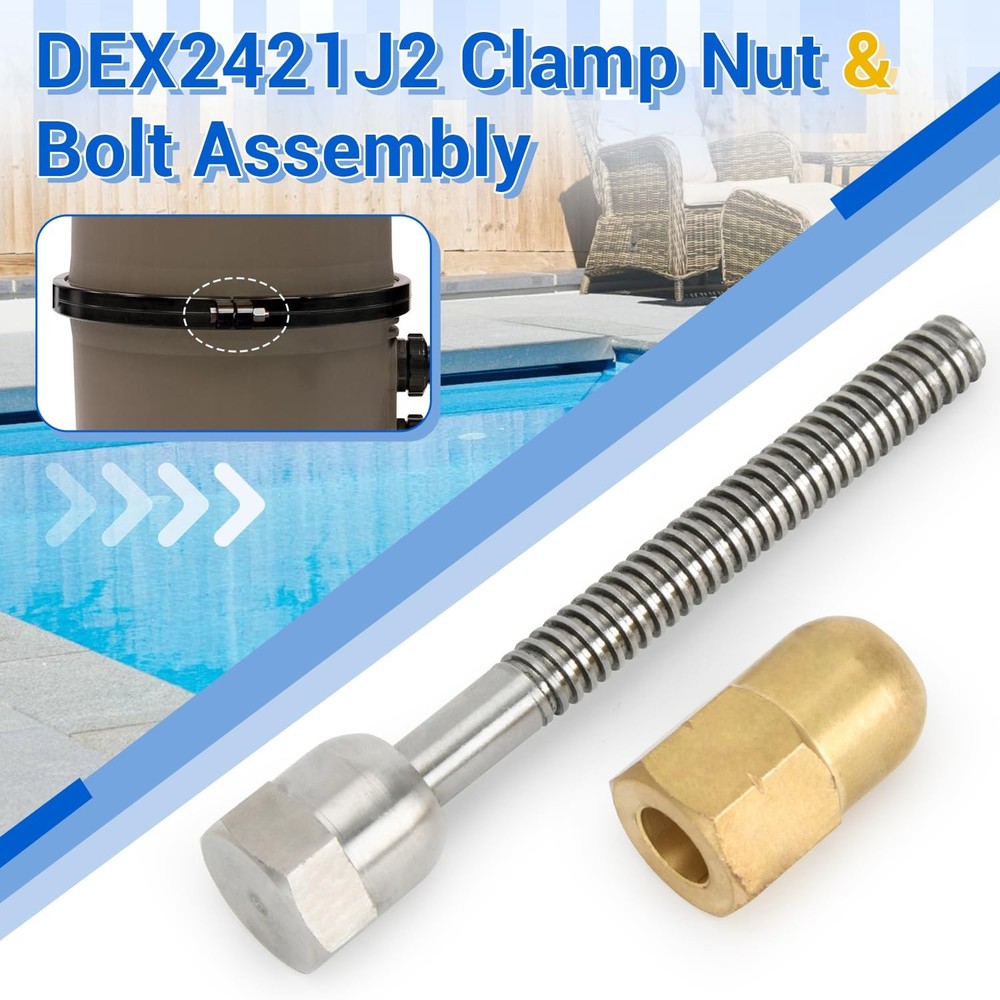 DEX2421J2 Clamp Nut & Bolt Replacement for Hayward Pro Grid Vertical DE...