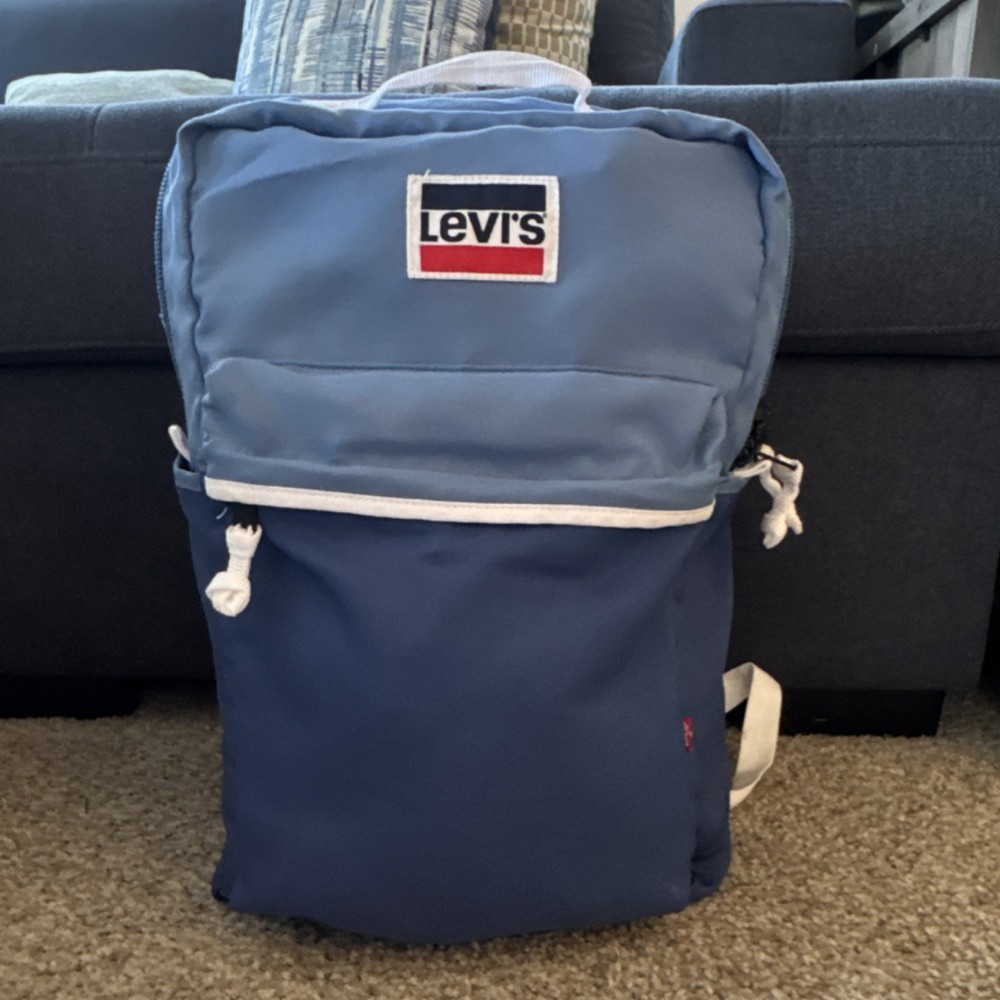 Levi's Blue Backpack, Adjustable Straps, Front Pocket, Divider