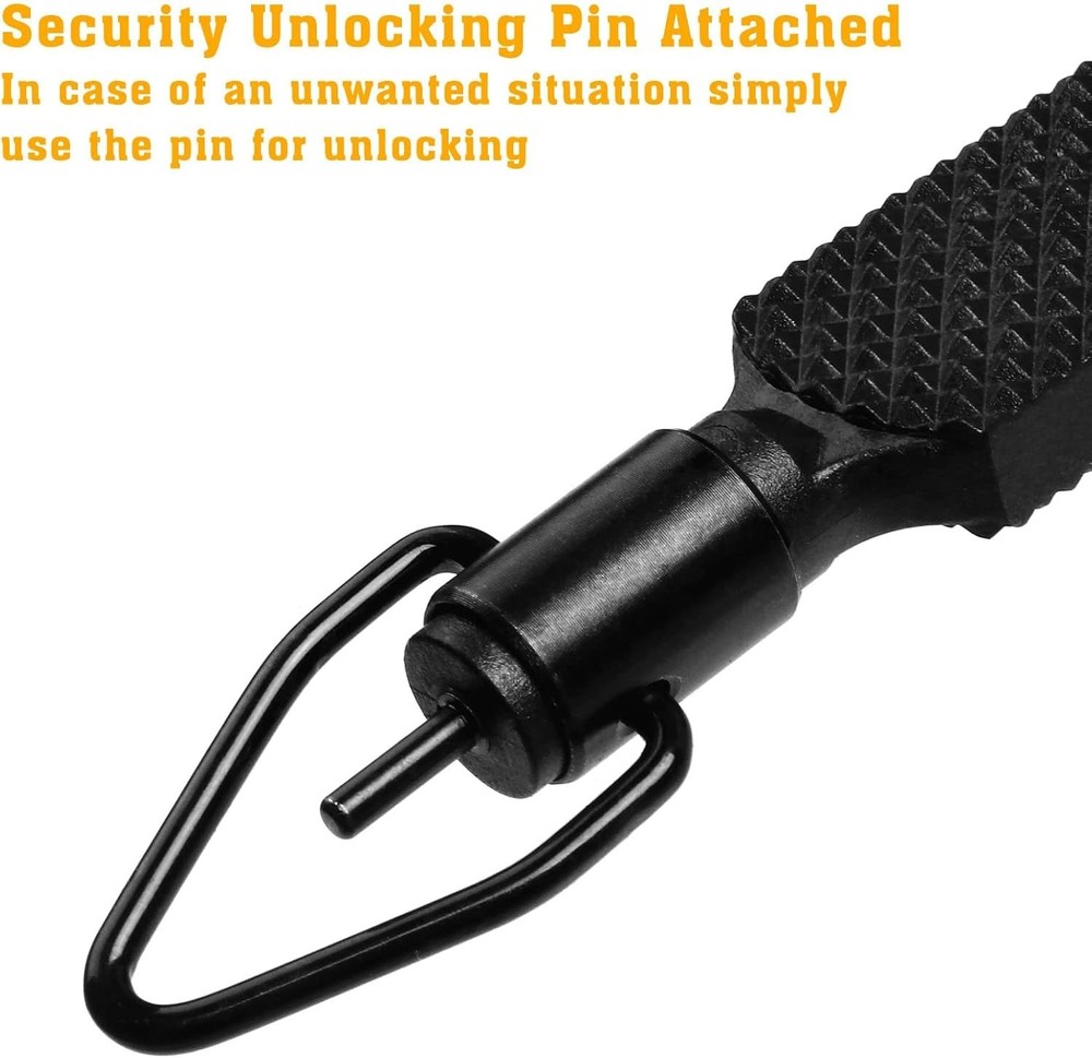 Durable Black Swivel Handcuff Key with Detachable Keyring