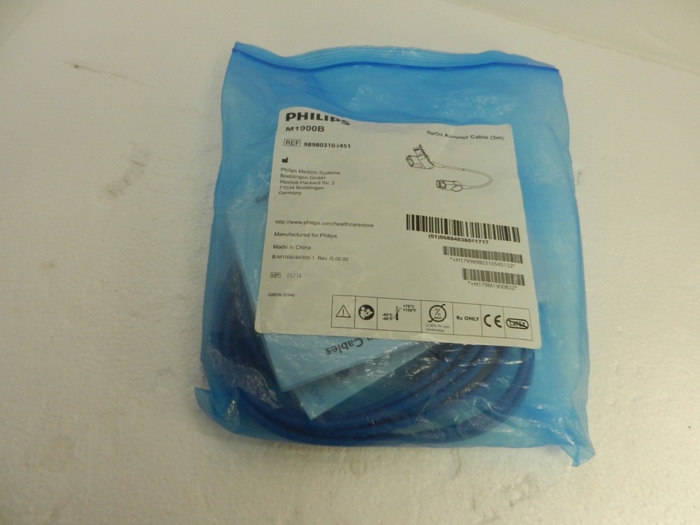 Philips Brand Original M1900B SpO2 Adapter Cable  ( 3m)