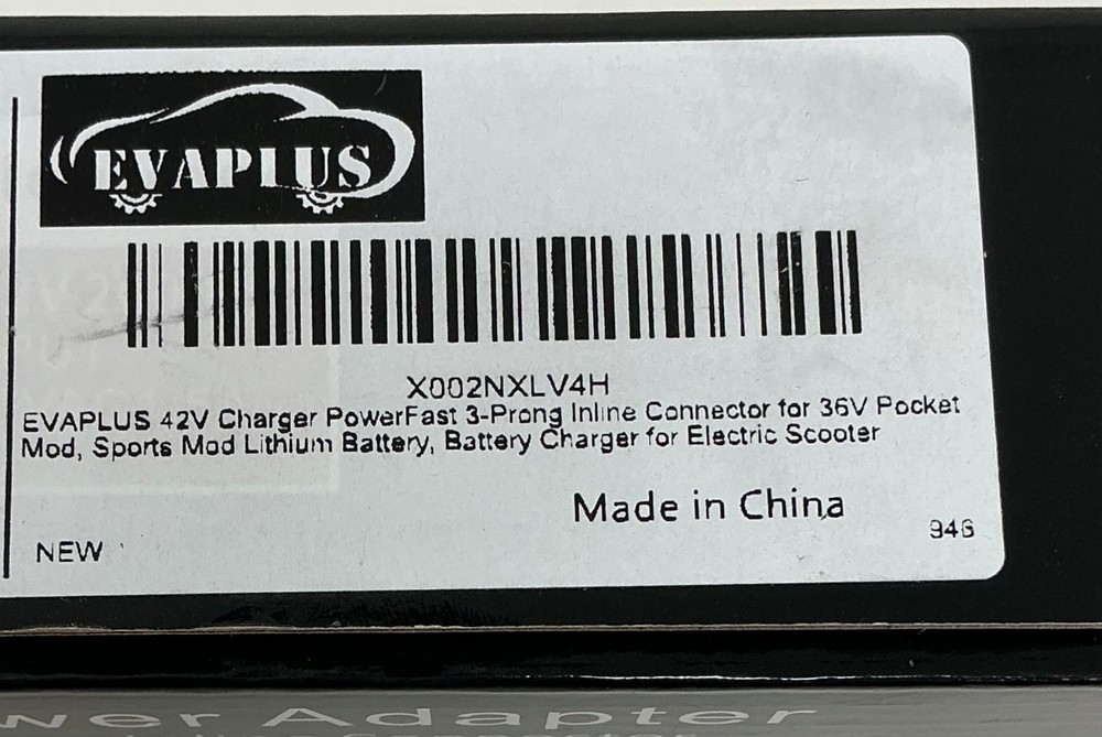 Evaplus 42V2A Power Adapter Power Fast 3 Prong Inline Connector Lithium Battery