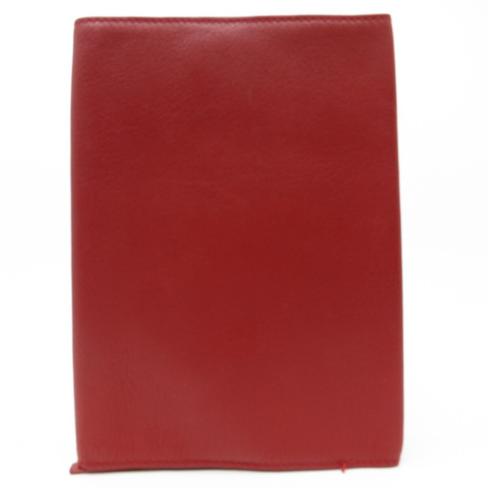 Authentic LOEWE Book Protector Red Leather #B03462S
