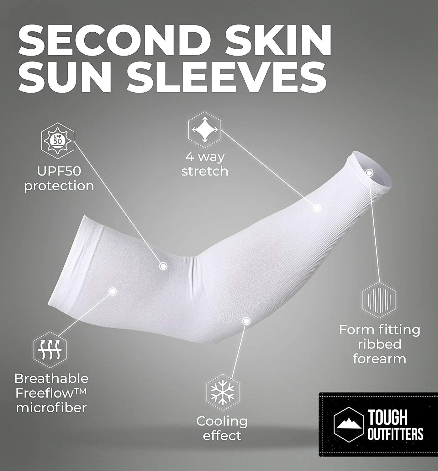 UV Sun Protection Arm Sleeves for Men & Women Sports Compression Cooling Sleeve