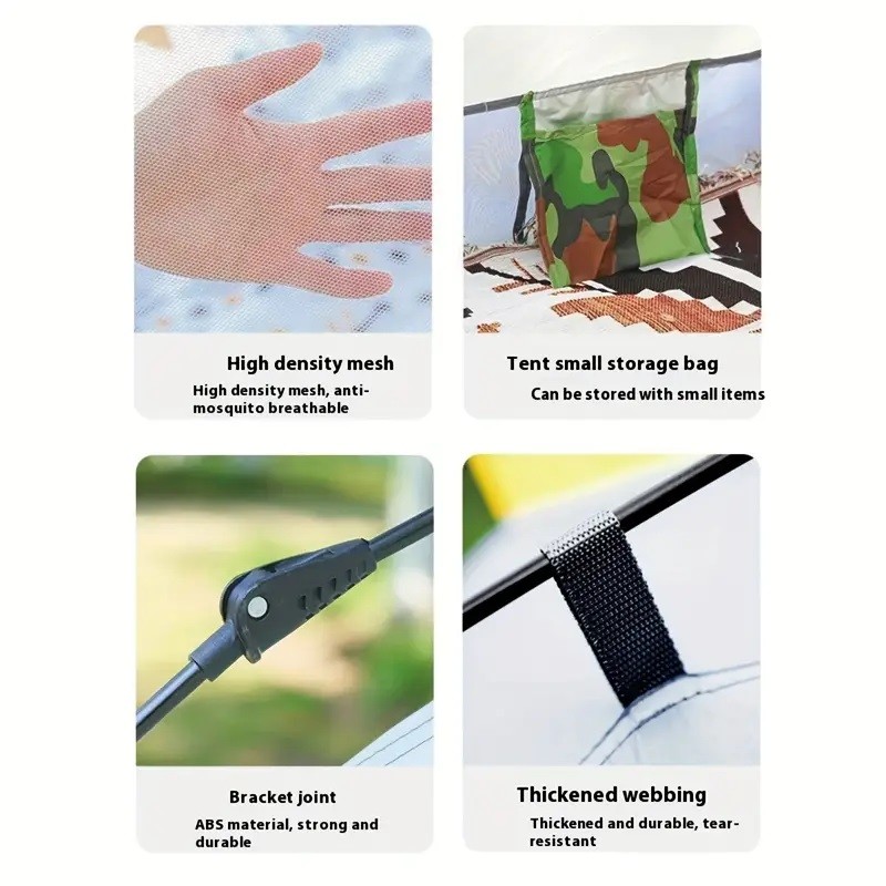 3-4 Person Automatic Camping Tent Hiking Instant Canopy Pop Up Tents Waterproof