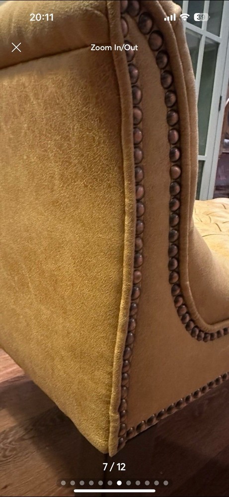 Uttermost Henning Mustard Yellow Tufted Bench