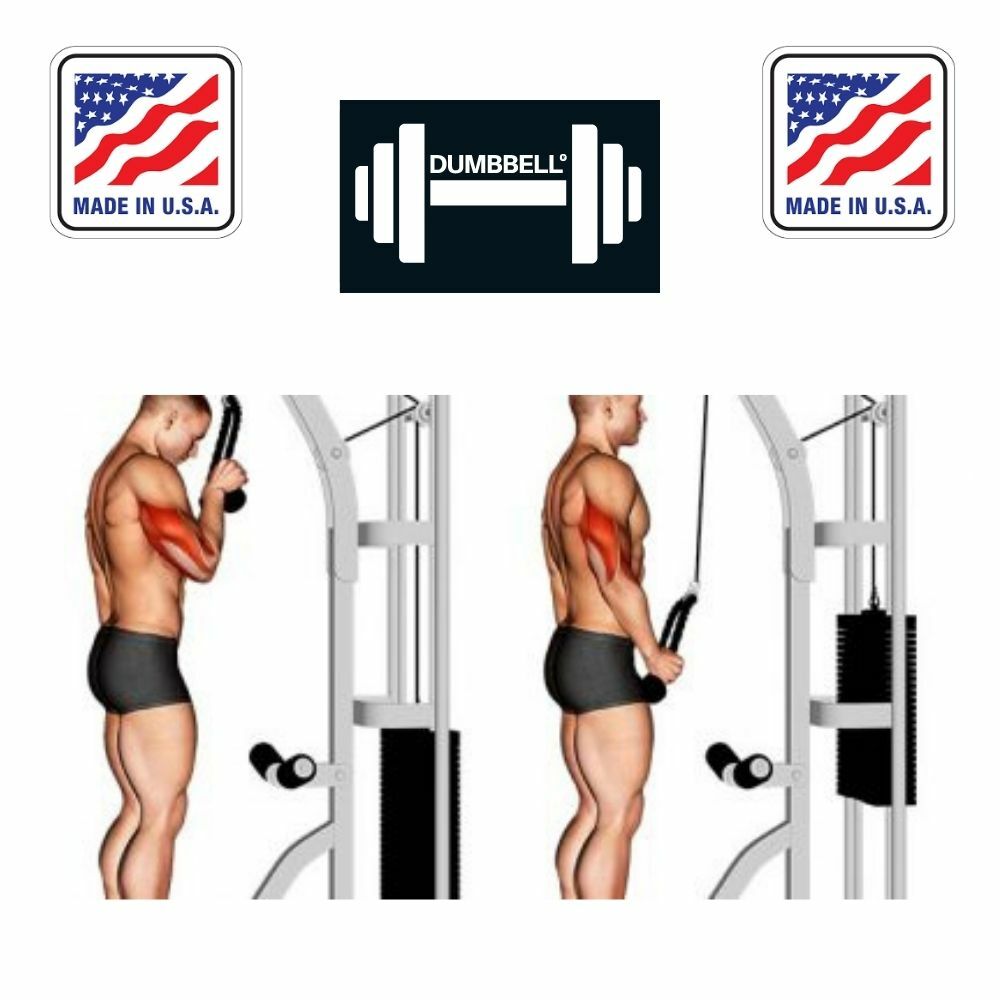 Gym Cable Attachments Handle Tricep Pressdown Machine Exercise