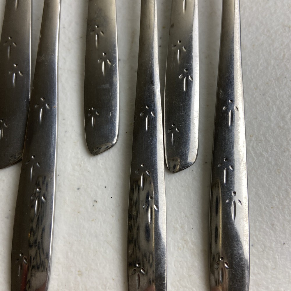 Oneida ASIAN ARROW Stainless Flatware Iced Tea Spoons MCM 8pc