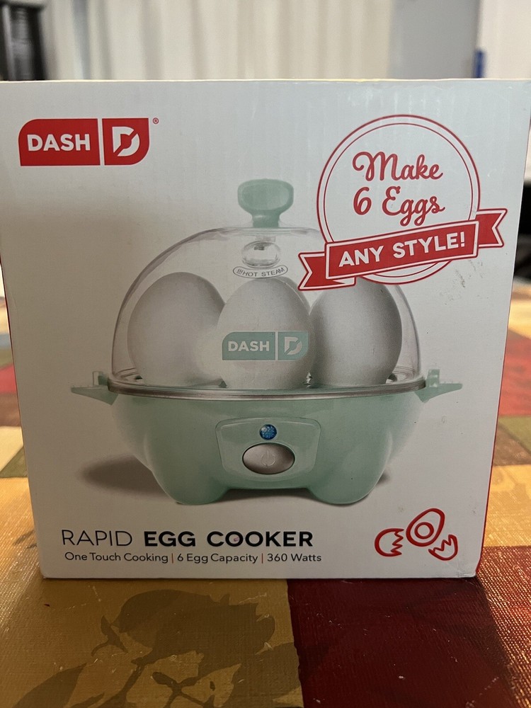 Dash Rapid 6 Egg Cooker Light Blue Make Breakfast Fast Poached Boiled Deviled