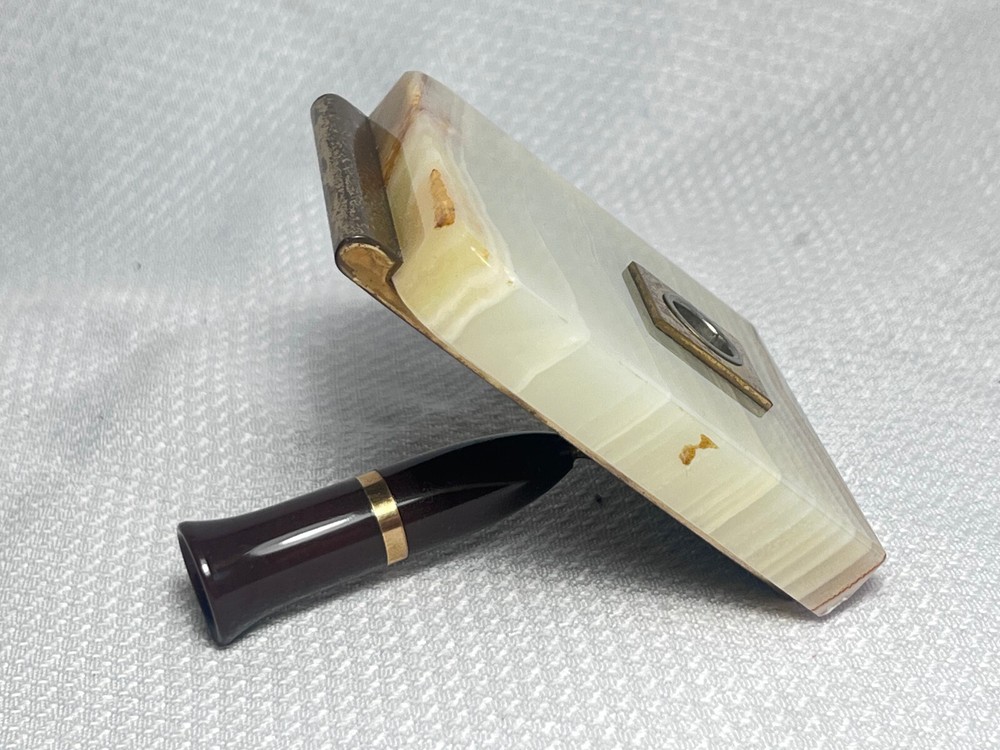 Vtg Sheaffer's Pen Stand Marble Base Desktop Writing Implement Holder