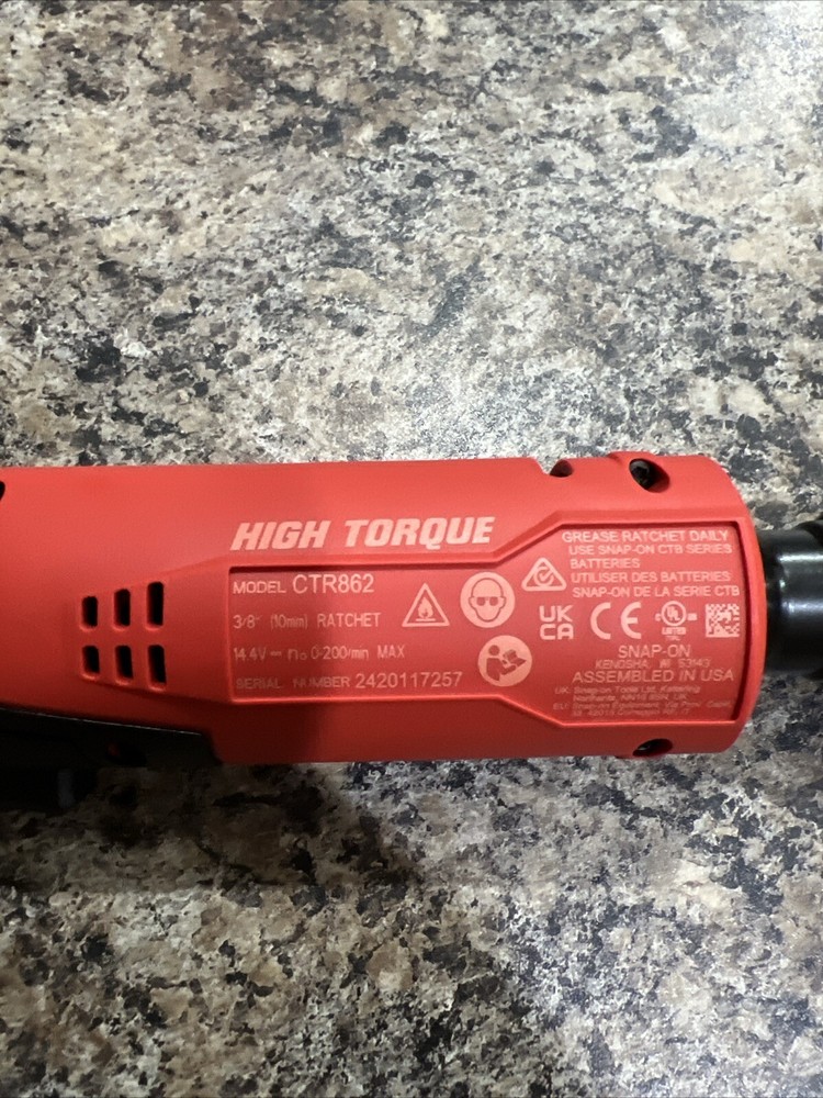 For Snap On Ctr862dbCordless Ratchet Brushless High Torque Red New