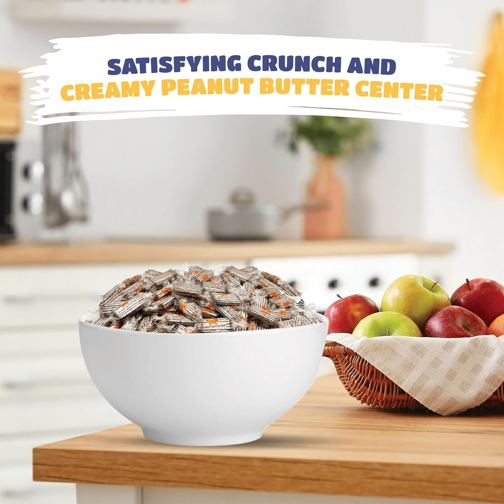 Peanut Butter Bars - 2 Pound Bulk Pack - 120 Count - Individually Wrapped Candy