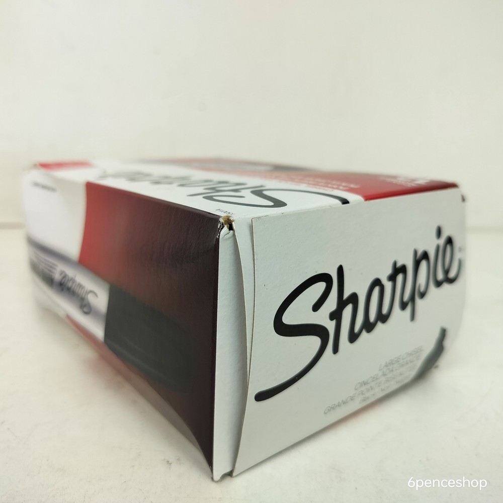 *Deformed Box* Sharpie 12-CT King Size Large Chisel Tip Black Marker