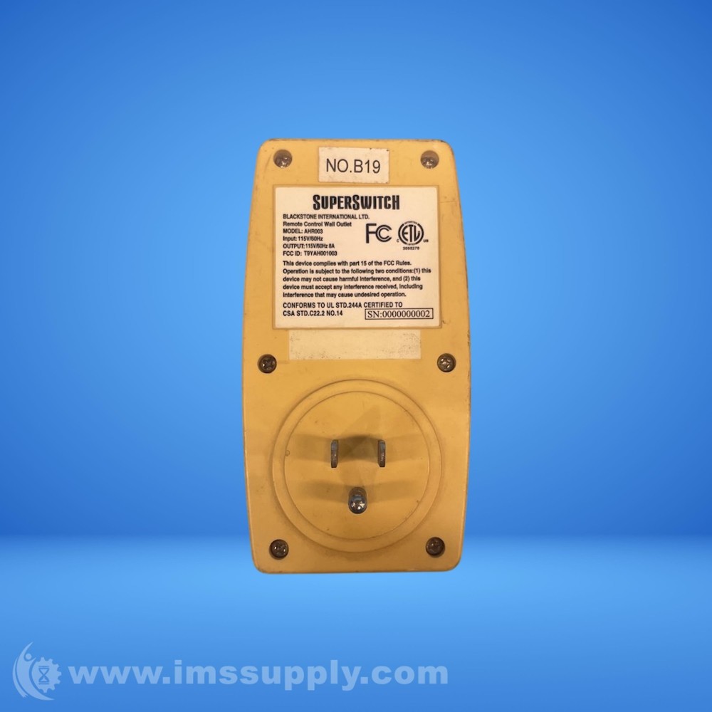 Blackstone AHR003 Remote Control Wall Outlet USIP