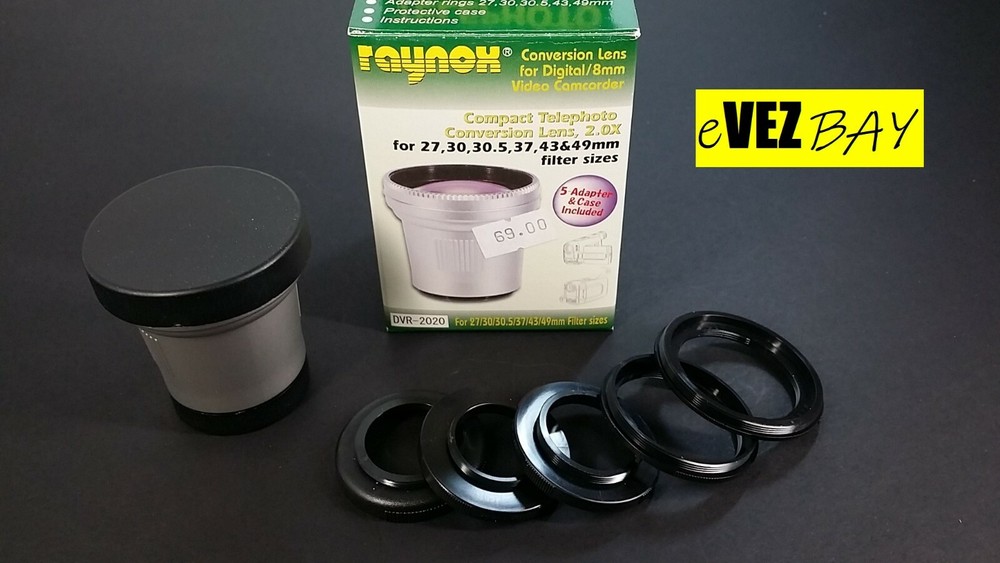 RAYNOX - TELEPHOTO 2.0X Conversion Lens for COMPACT DIGITAL / VIDEO CAMCORDERS