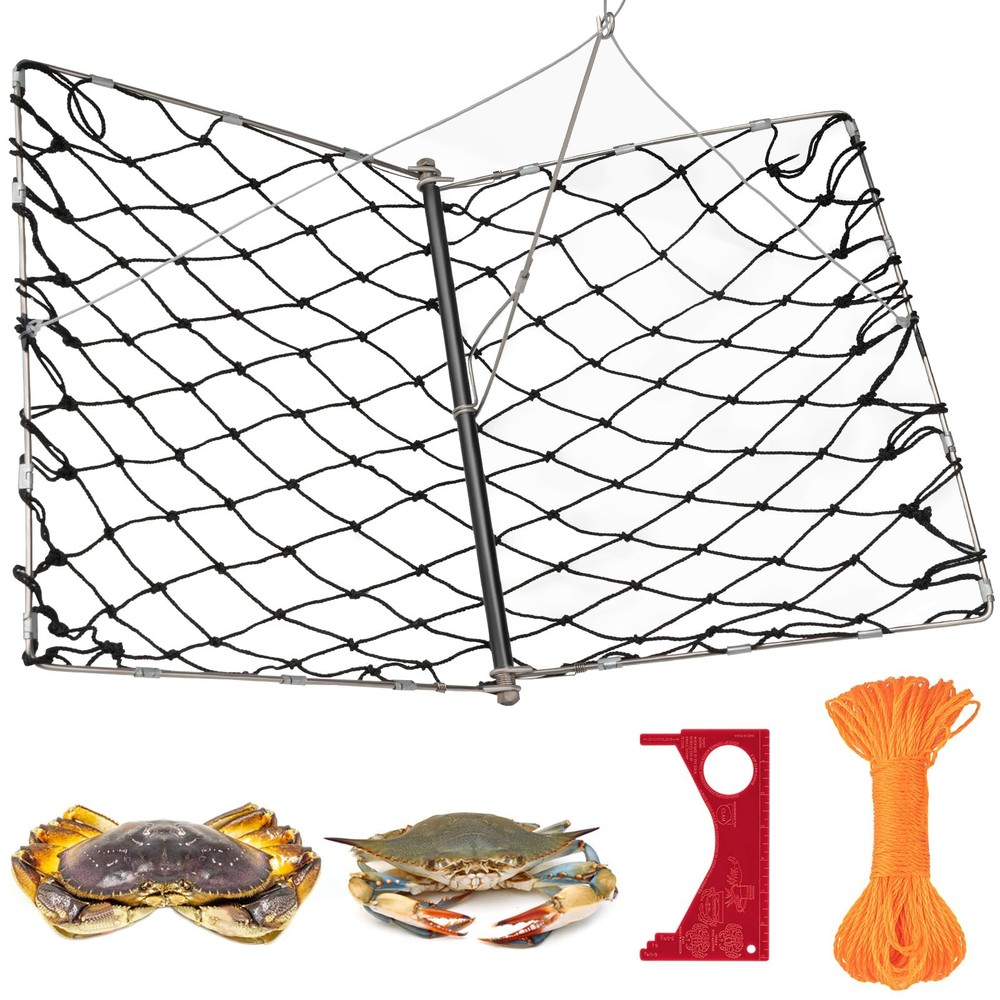 QualyQualy Castable Crab Trap Kit, Foldable Crabbing Net - 1 Pack
