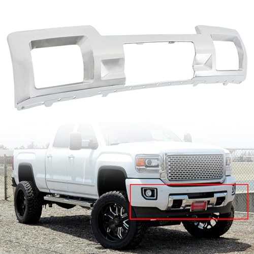 Front Bumper Skid Plate Chrome Plastic Replacement for 2015-2019 Sierra