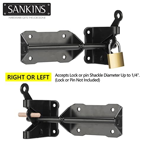 Heavy Duty Automatic Gate Latch for Wooden Fence with Cable Pull, 7-1/2" Self