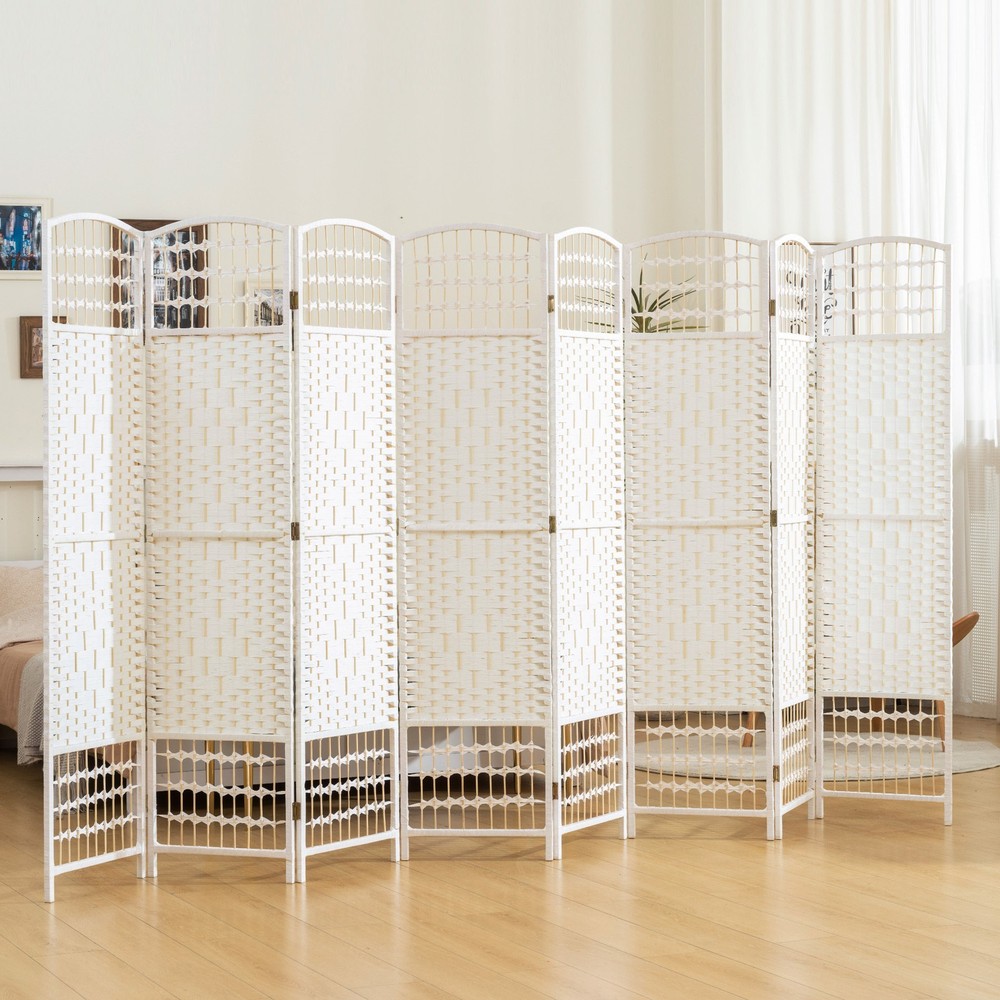 8 Panel Room Divider Folding Privacy Screen 5.6' Room Separator