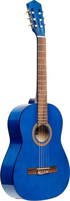 4/4 classical guitar with linden top, blue