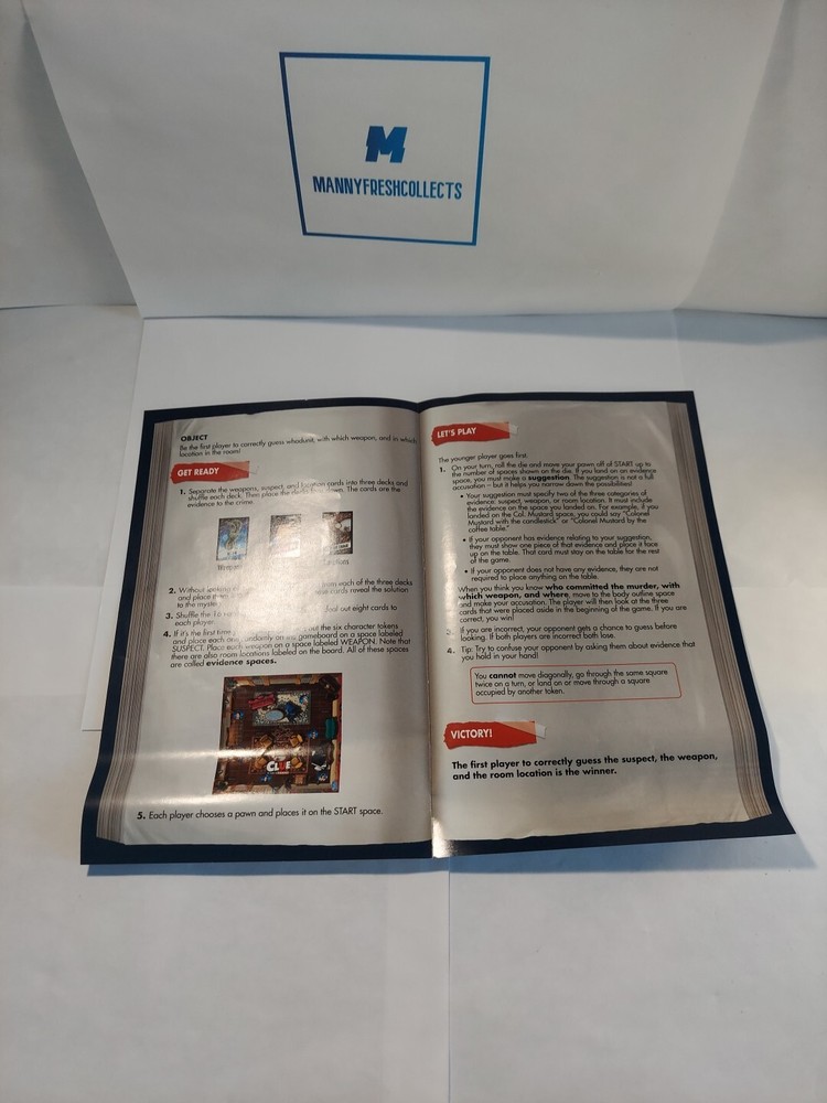 2020 Clue Game Replacement Instructions Rules Only